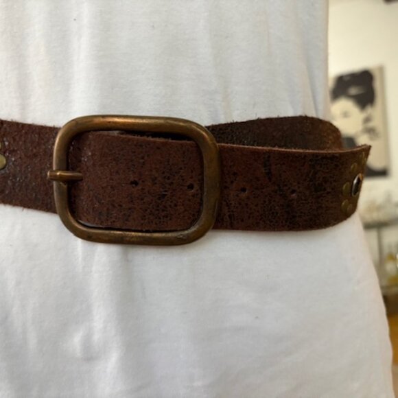 Vintage Brown leather belt - Picture 1 of 4